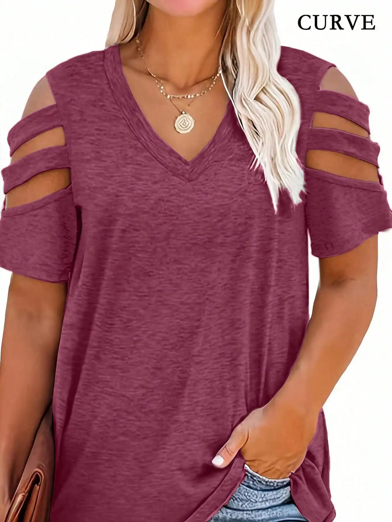 Summer Upf Clothing - Vrouwen Mode Plus Size 1XL-5XL V-hals