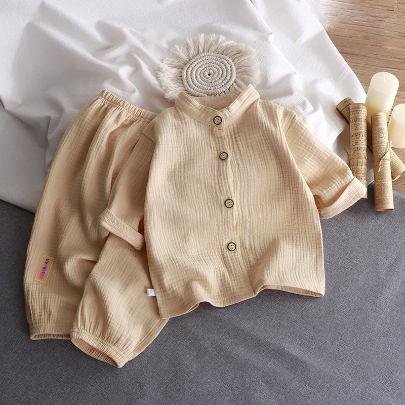 Summer Gauze Clothing - Kinderen Stand Kraag Sets Jongens Meisjes