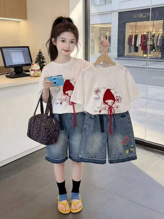Summer Clothing Online - Meisjes Zomer T-shirt met korte mouwen