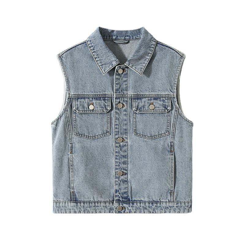 Summer Clothing Staples - Xinjiang-dames katoenen gewassen denimvest met lange
