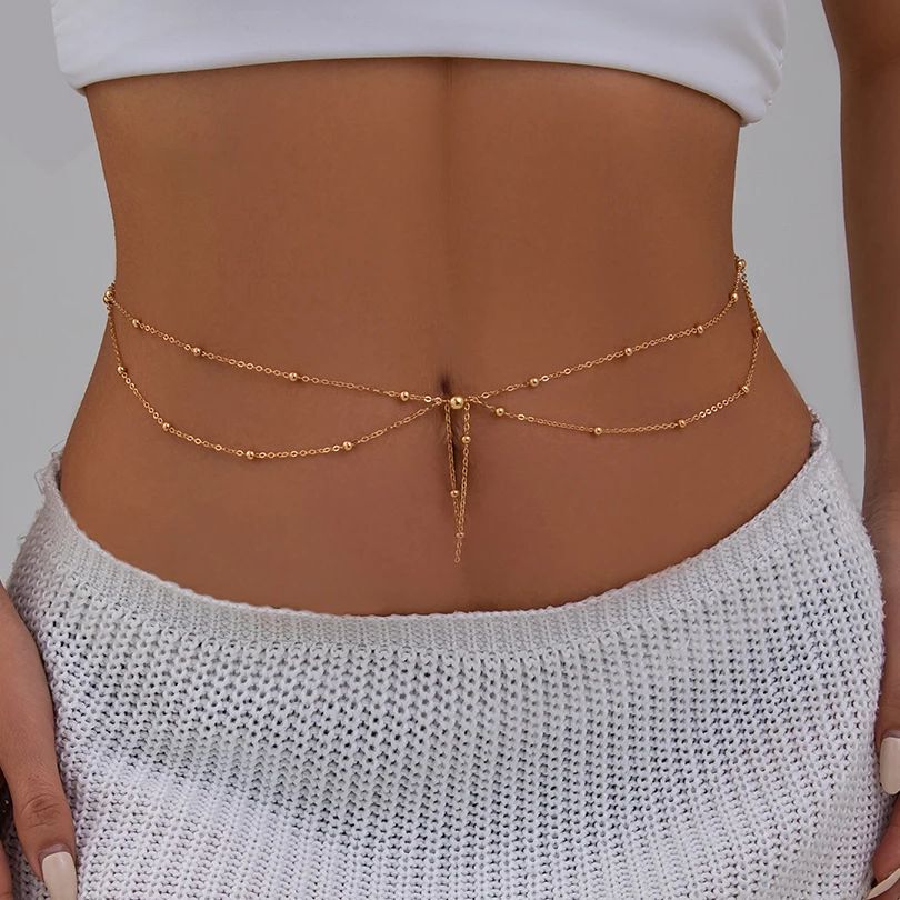 Summer Clothing Colors - KunJoe Multilayer Goud Kleur Dunne Kraal