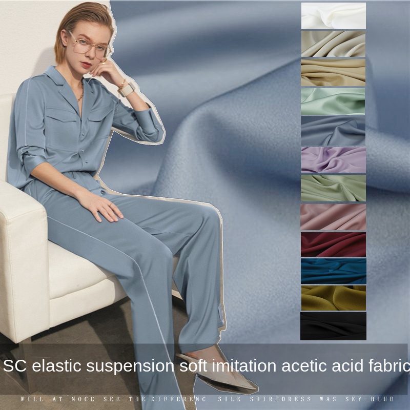 Summer Clothing Material - Imitatie azijnzuurstof effen mat satijn voor