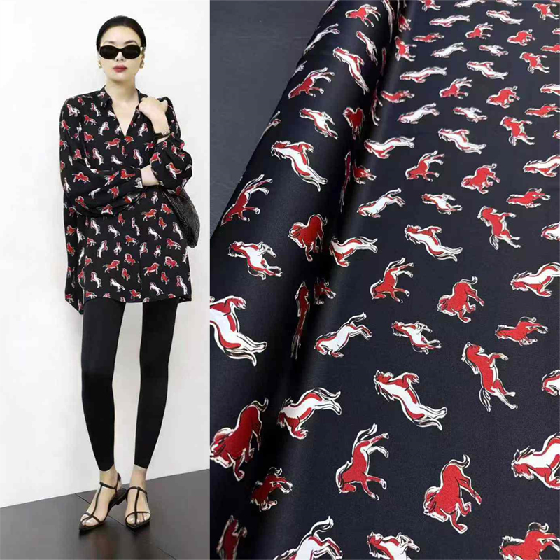Summer Clothing Material - Huidvriendelijke, ademende zwarte pony zomerse koele