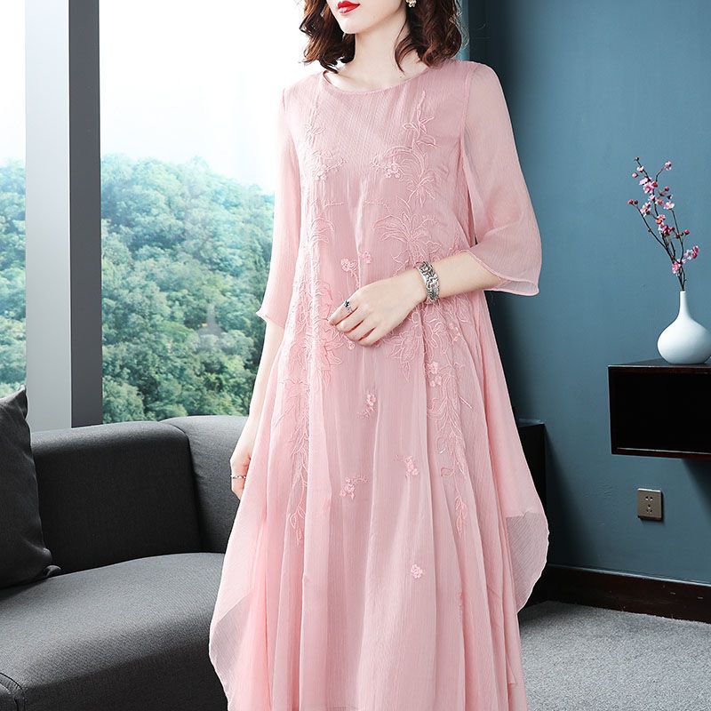 Elegante O-hals gesplitste gaa - Summer Gauze Clothing recensie en prijs