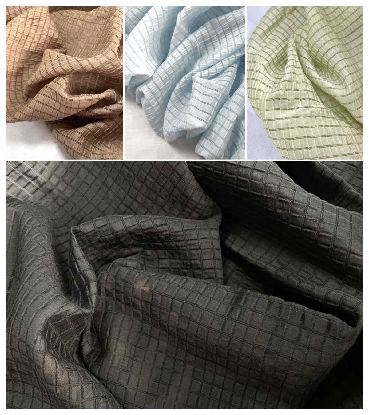 Crème Geel Geruite Stof Zacht  - Summer Clothing Material recensie en prijs
