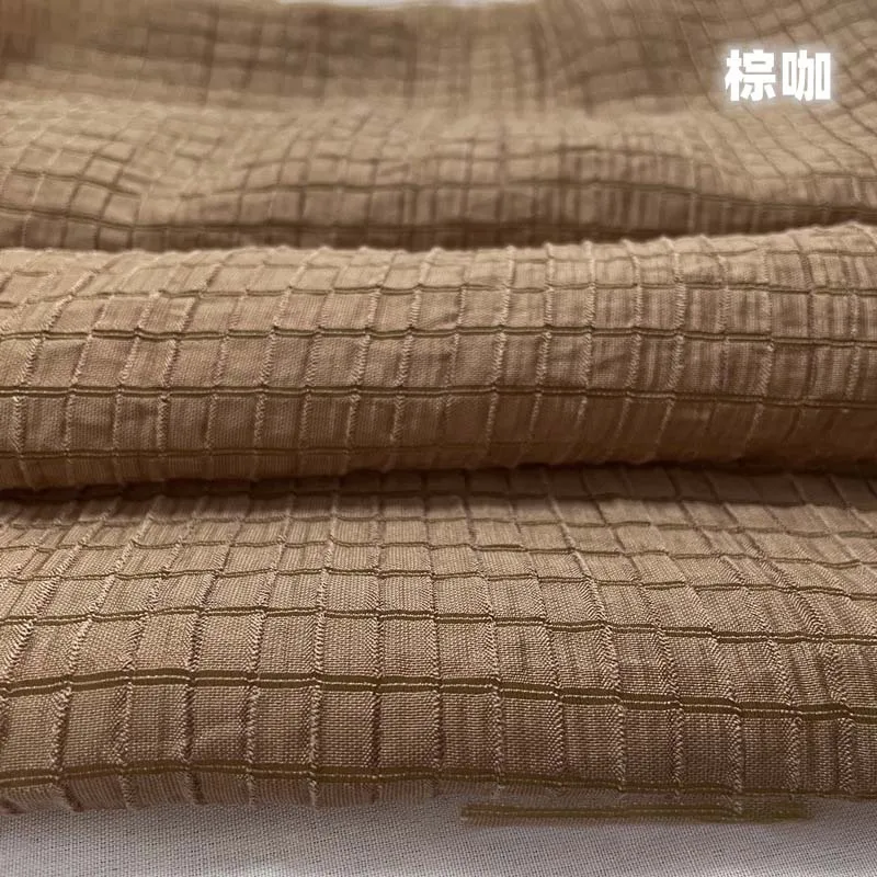Crème Geel Geruite Stof Zacht  - Summer Clothing Material recensie en prijs