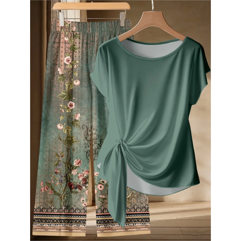Donkergroene plus size damespa - Summer Upf Clothing recensie en prijs