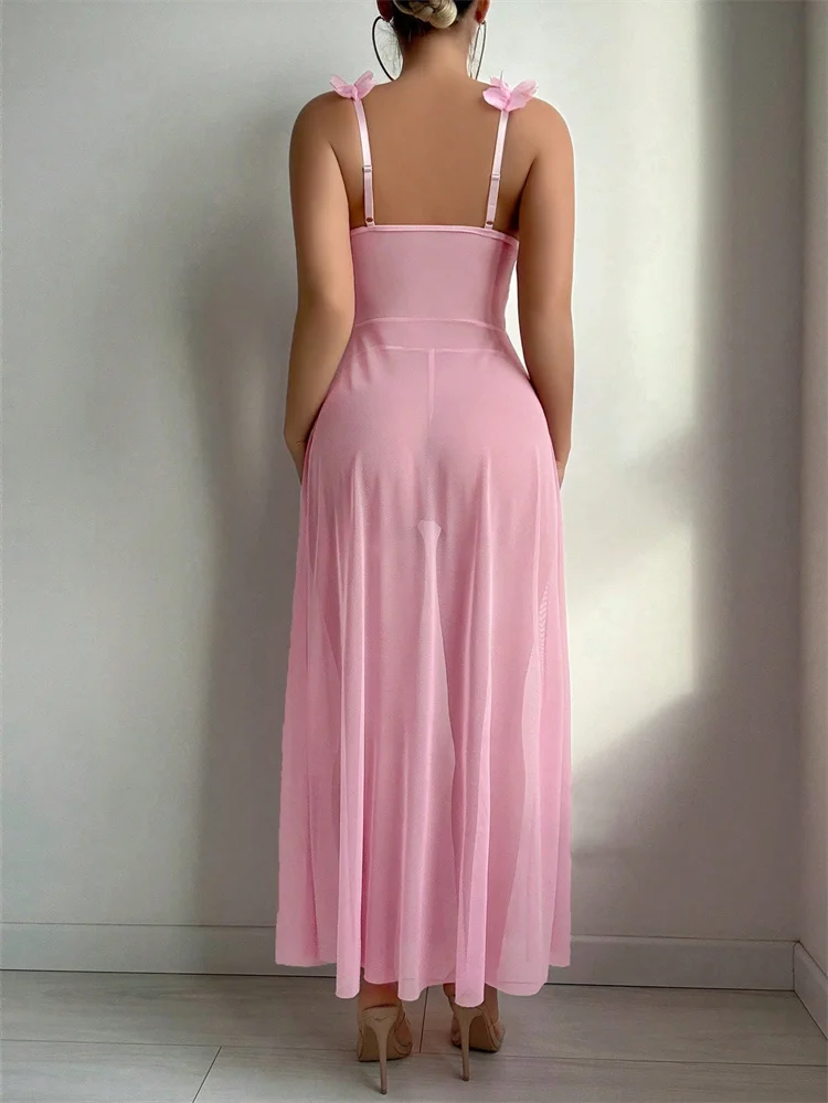 Roze bloemenkant doorzichtige  - Summer Clothing Sale Women recensie en prijs