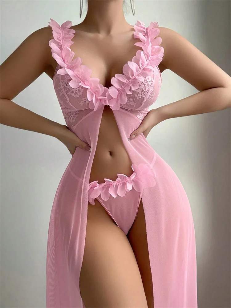 Roze bloemenkant doorzichtige  - Summer Clothing Sale Women recensie en prijs