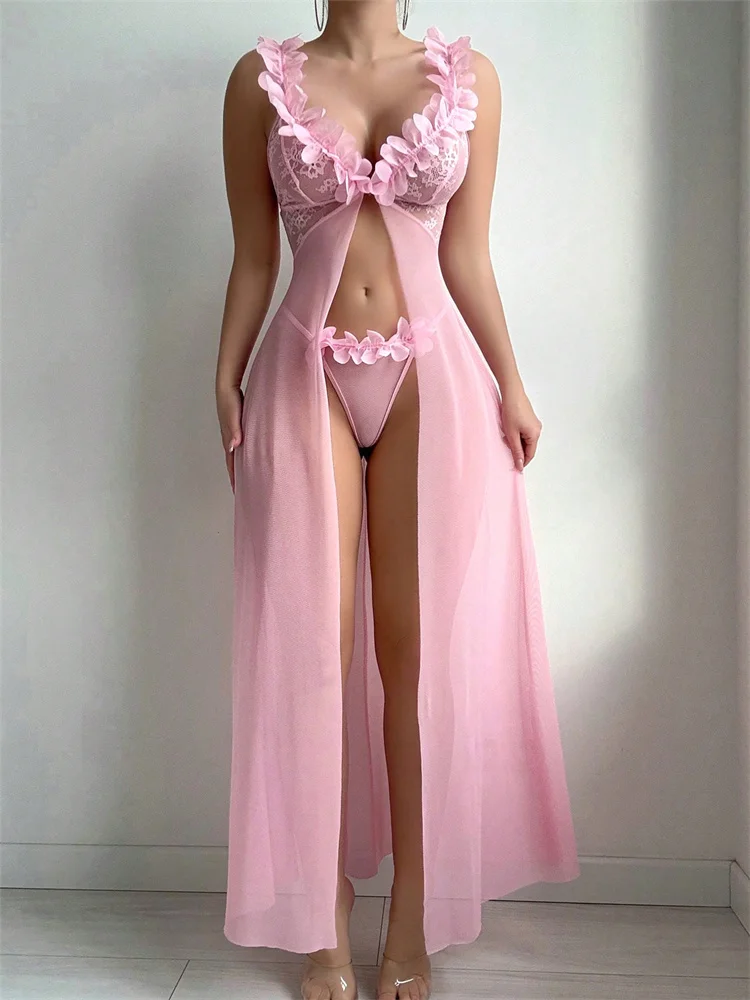 Roze bloemenkant doorzichtige  - Summer Clothing Sale Women recensie en prijs
