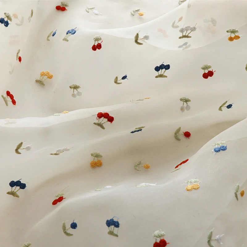 145x50cm wit fruit borduurwerk - Summer Gauze Clothing recensie en prijs
