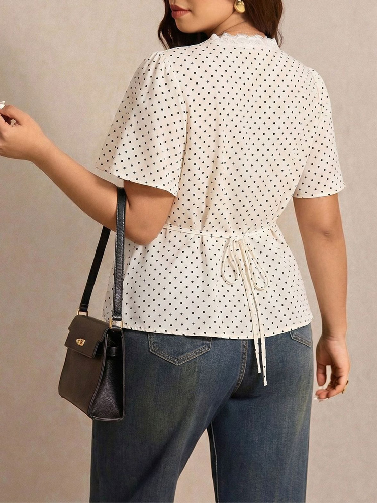 GIBSIE Plus Size Polka Dot Con - Summer Upf Clothing recensie en prijs