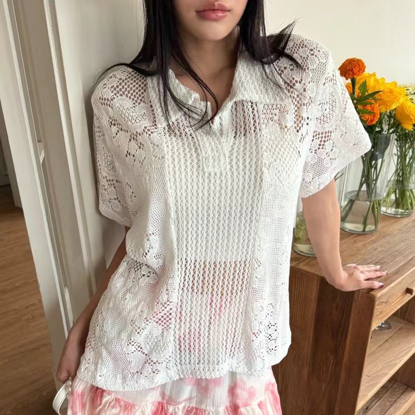 Retro kraag kant shirt dames k - Summer Clothing Online recensie en prijs