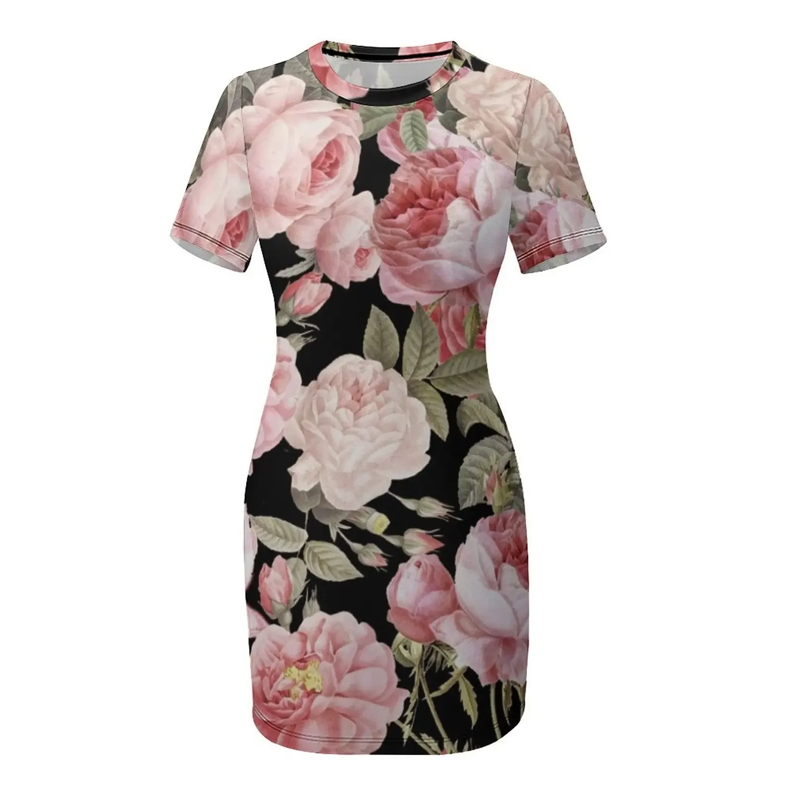 Roze vintage rozen op zwarte j - Summer Clothing Online recensie en prijs